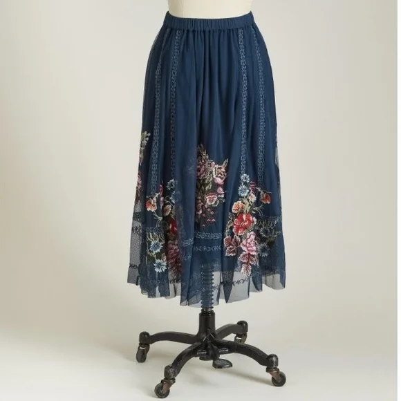 Sundance Poetry Embroidered Midi Skirt Medium NWT - Picture 2 of 8